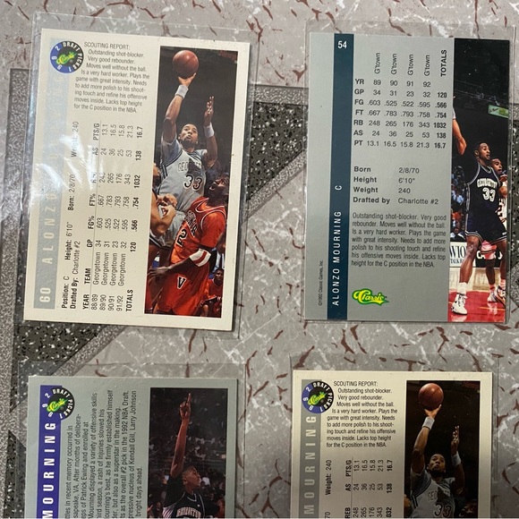 Alonzo Mourning 1992 Classic 4 card lot number 1 of 5600 Four Sport Draft Pick # - Picture 12 of 12